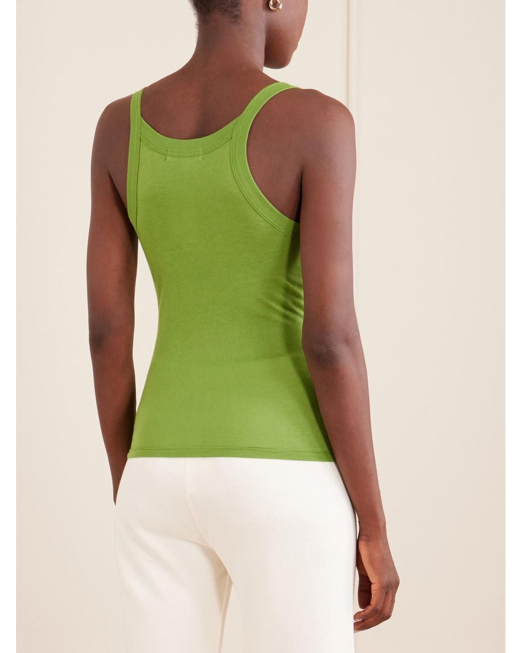 ÉTERNE Green Duke Cotton-Blend Tank