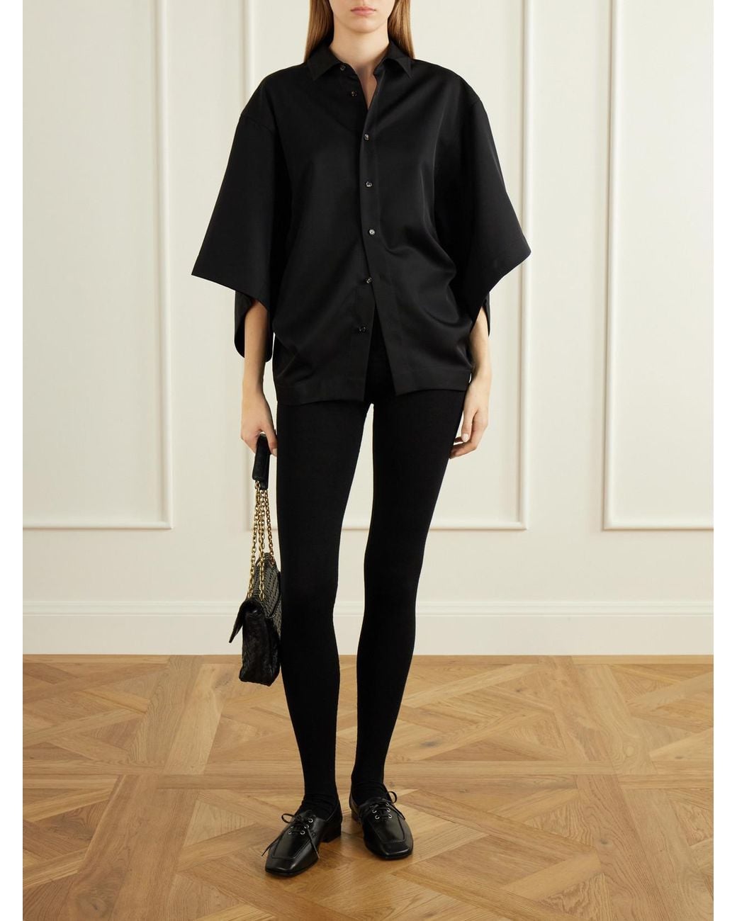 Bottega Veneta Blue Logo-Embroidered Knitted Wool Leggings