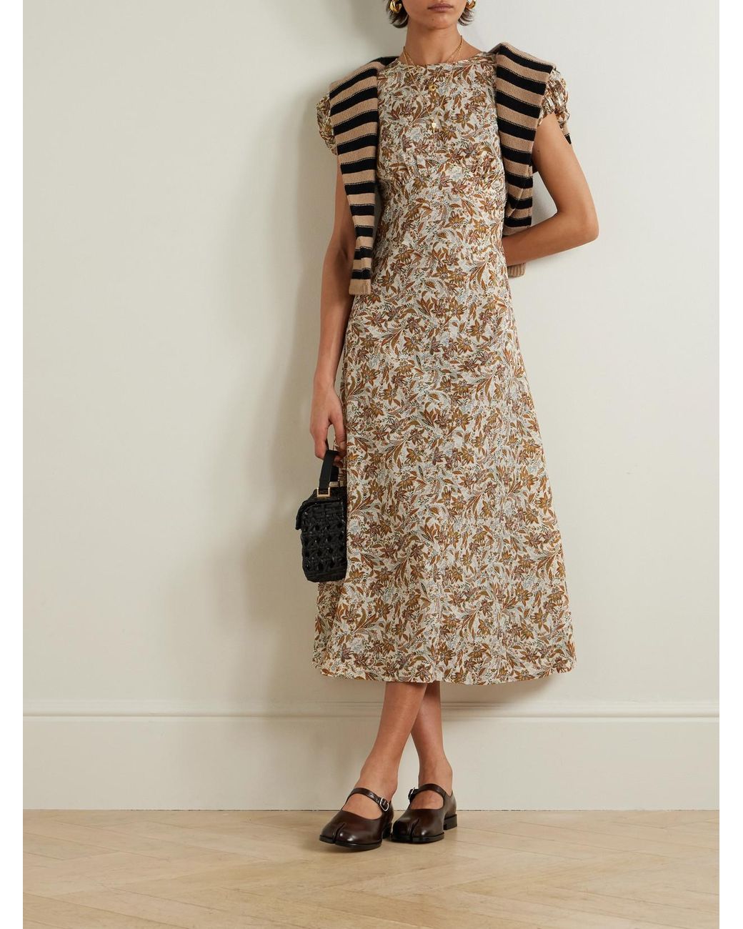 button down dress midi Linen Cotton Midi Shirt Dress