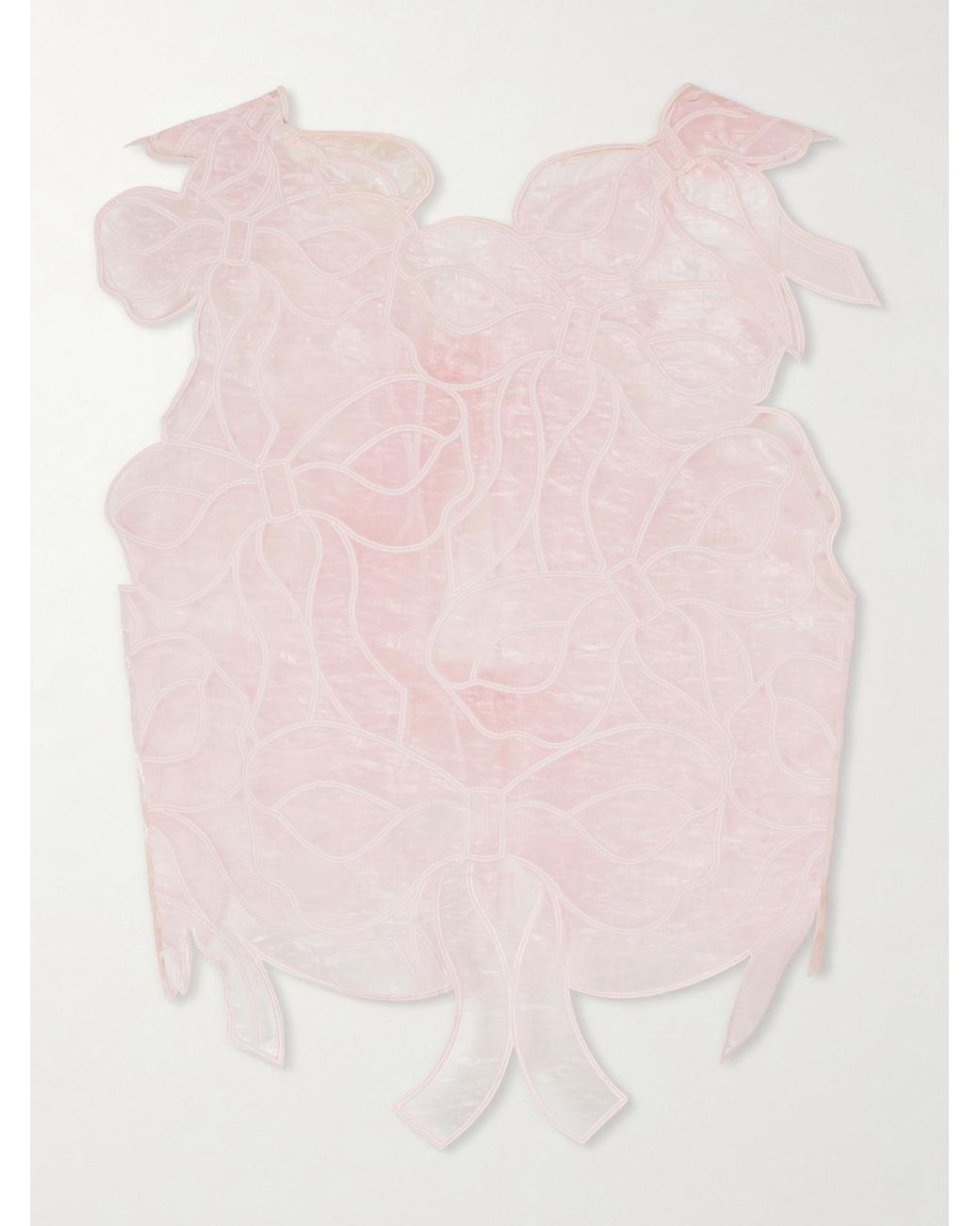 CECILIE BAHNSEN Pink Aya Embroidered Crinkled Organza Top