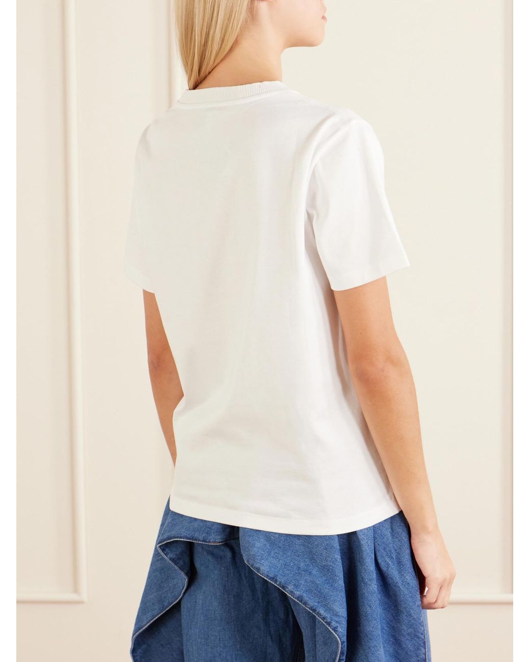 Loewe White Appliquéd Cotton-Jersey T-Shirt