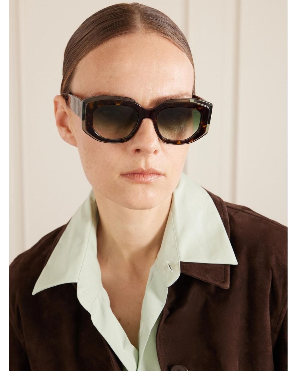 Barton Perreira Multicolor Crescendo Square-Frame Acetate Sunglasses