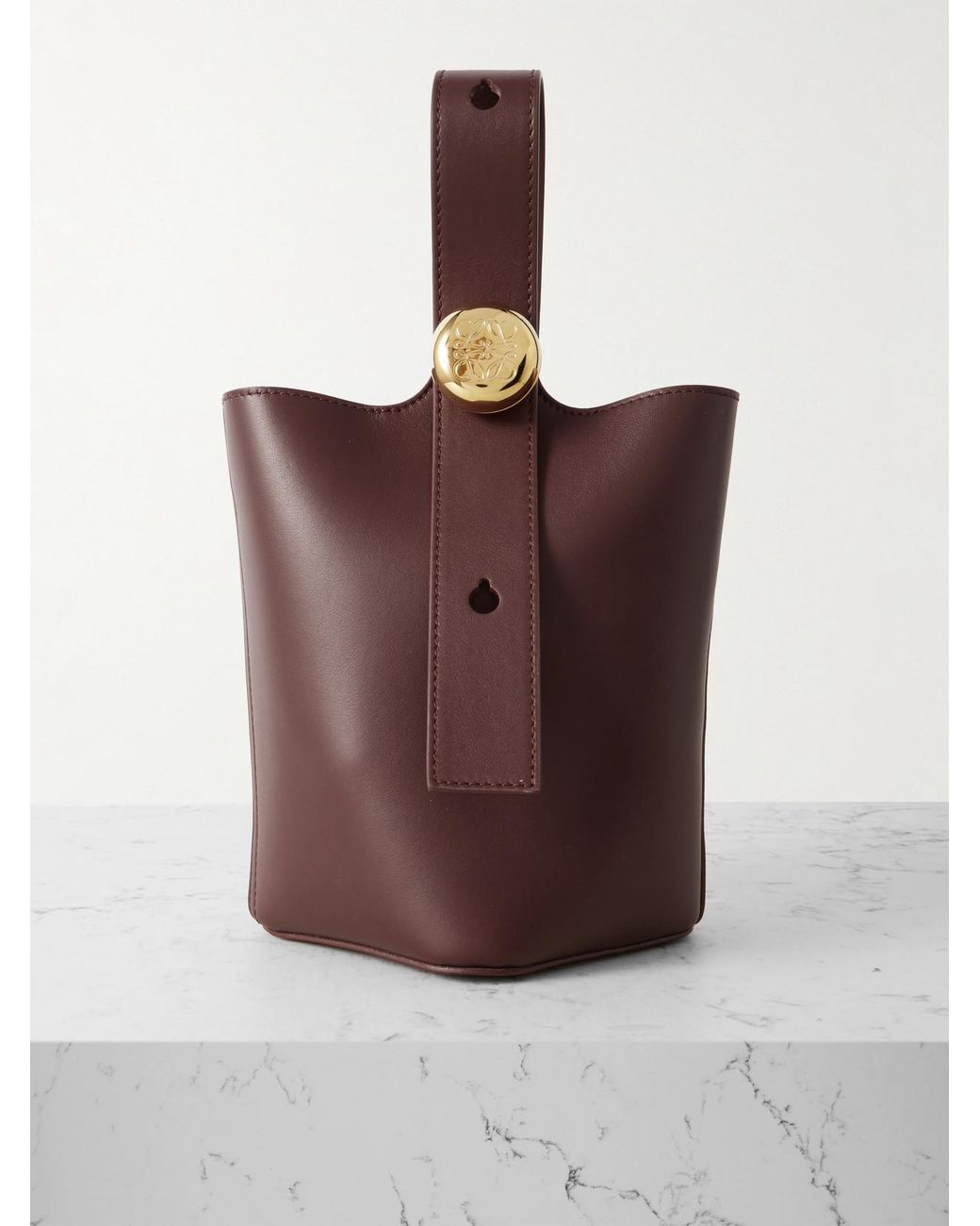 Loewe Purple Pebble Mini Leather Tote