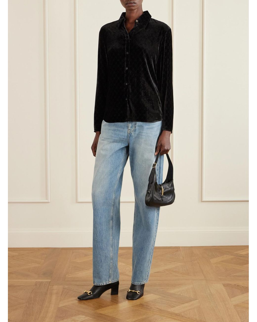 Gucci Black Signora Horsebit-Embellished Leather Ankle Boots