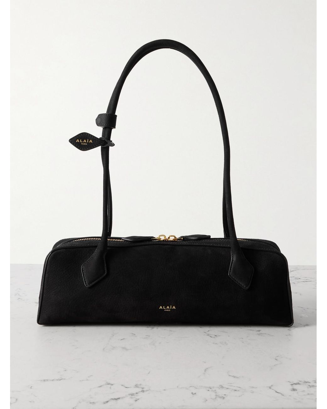 Alaïa Black Le Teckel Medium Nubuck Shoulder Bag