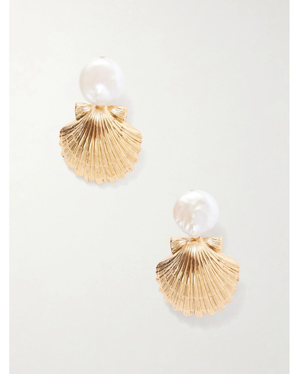 Jennifer Behr White Laguna-Tone Pearl-Effect Embellished Earrings