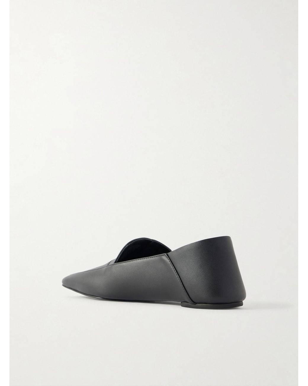 St. Agni Black Minimal Leather Loafers