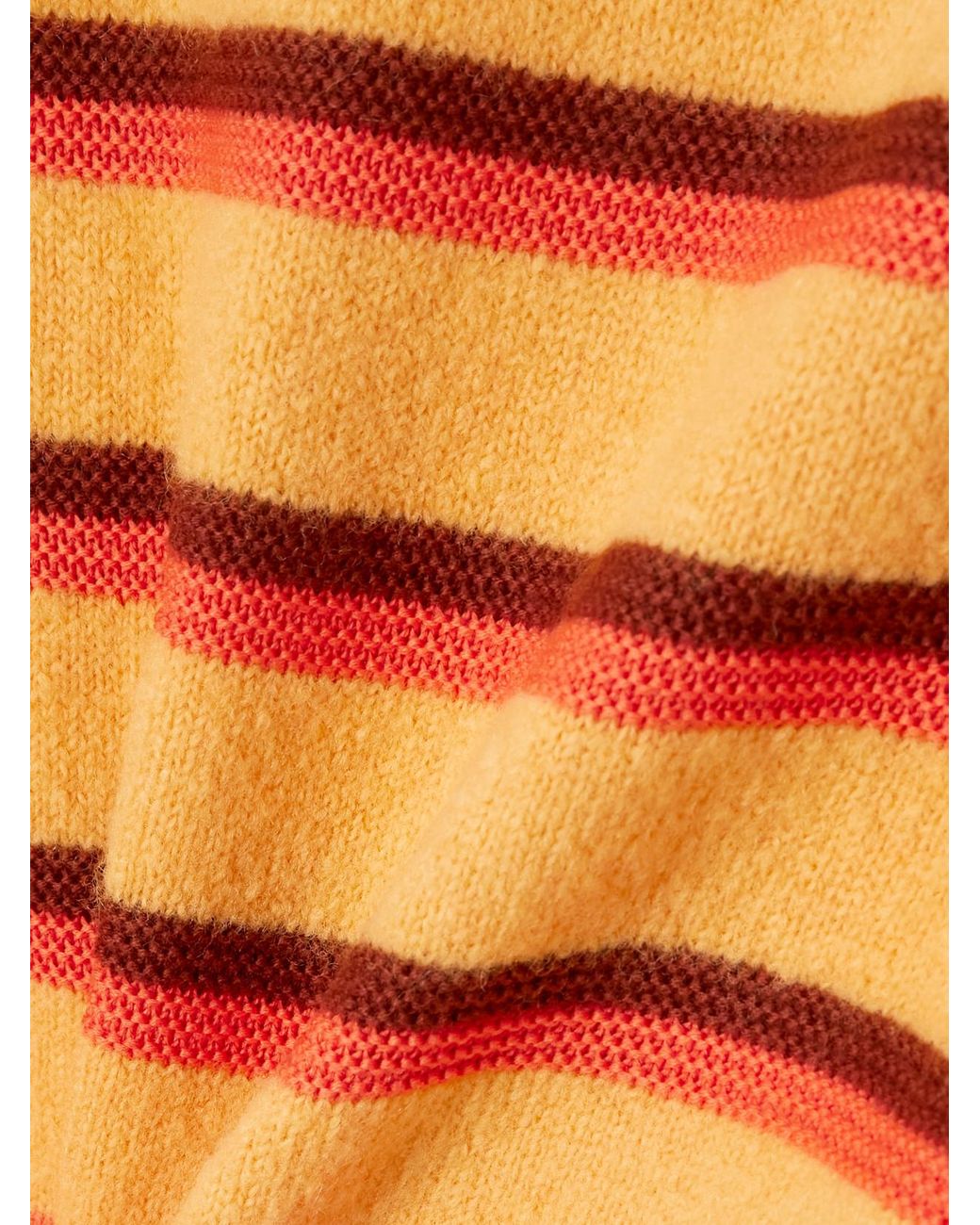 Christopher John Rogers Orange Striped Brushed Merino Wool-Blend Sweater