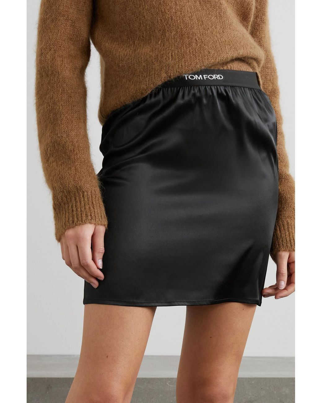 Ford Satin Mini Skirt in Black | Lyst