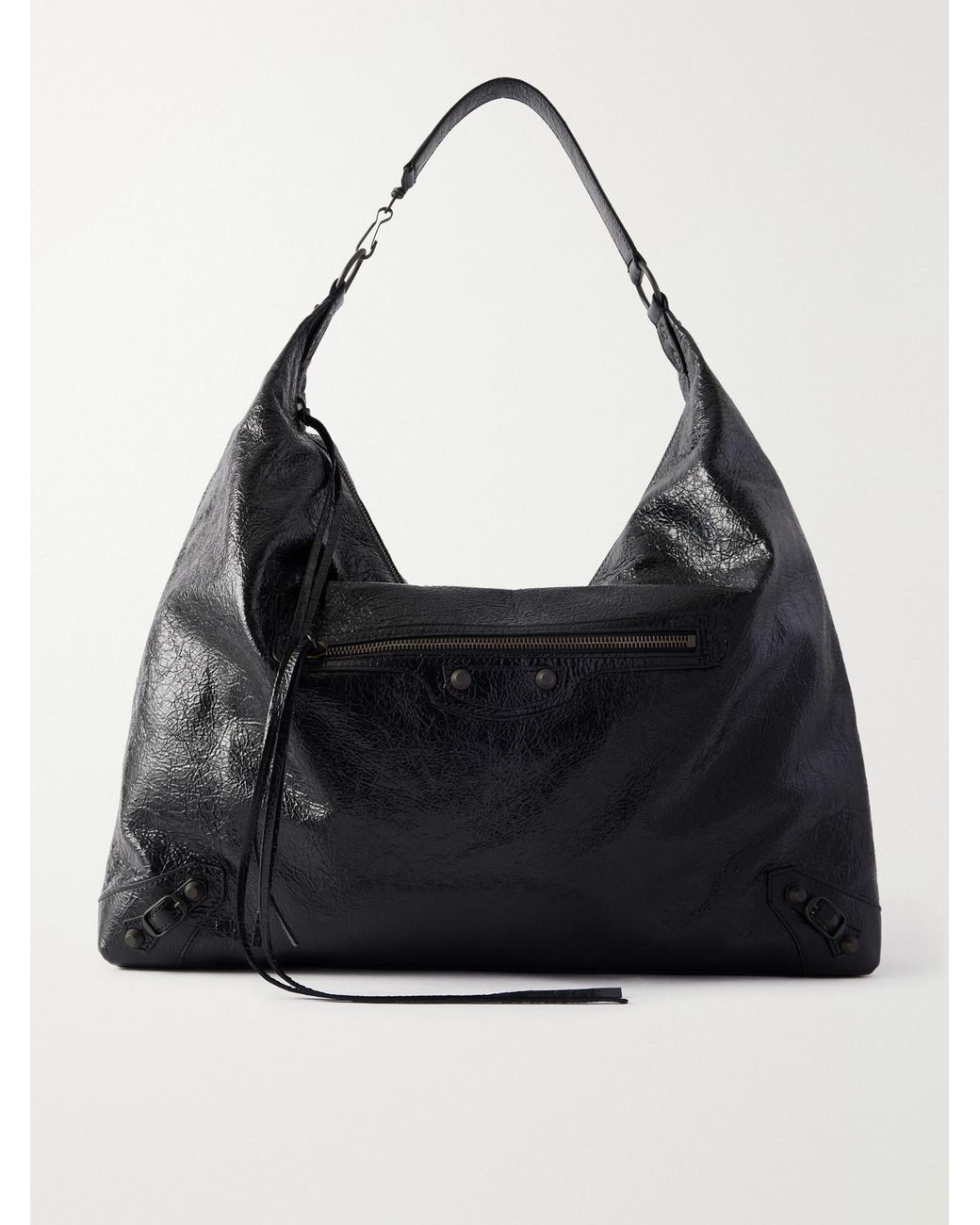 Balenciaga Black Le City Hobo Large Embellished Leather Shoulder Bag