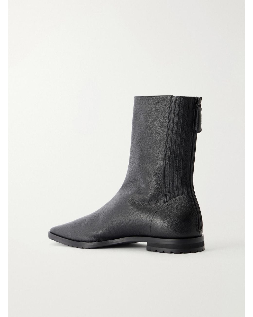 Aquazzura Black Saint Honore Full-Grain Leather Ankle Boots
