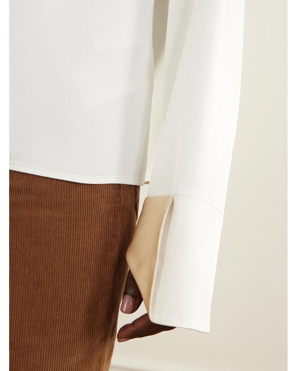Stella McCartney White Tie-Detailed Satin Blouse