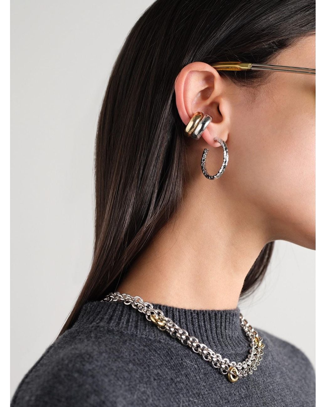 Jennifer Fisher Natural Hailey Mini-Plated Hoop Earrings