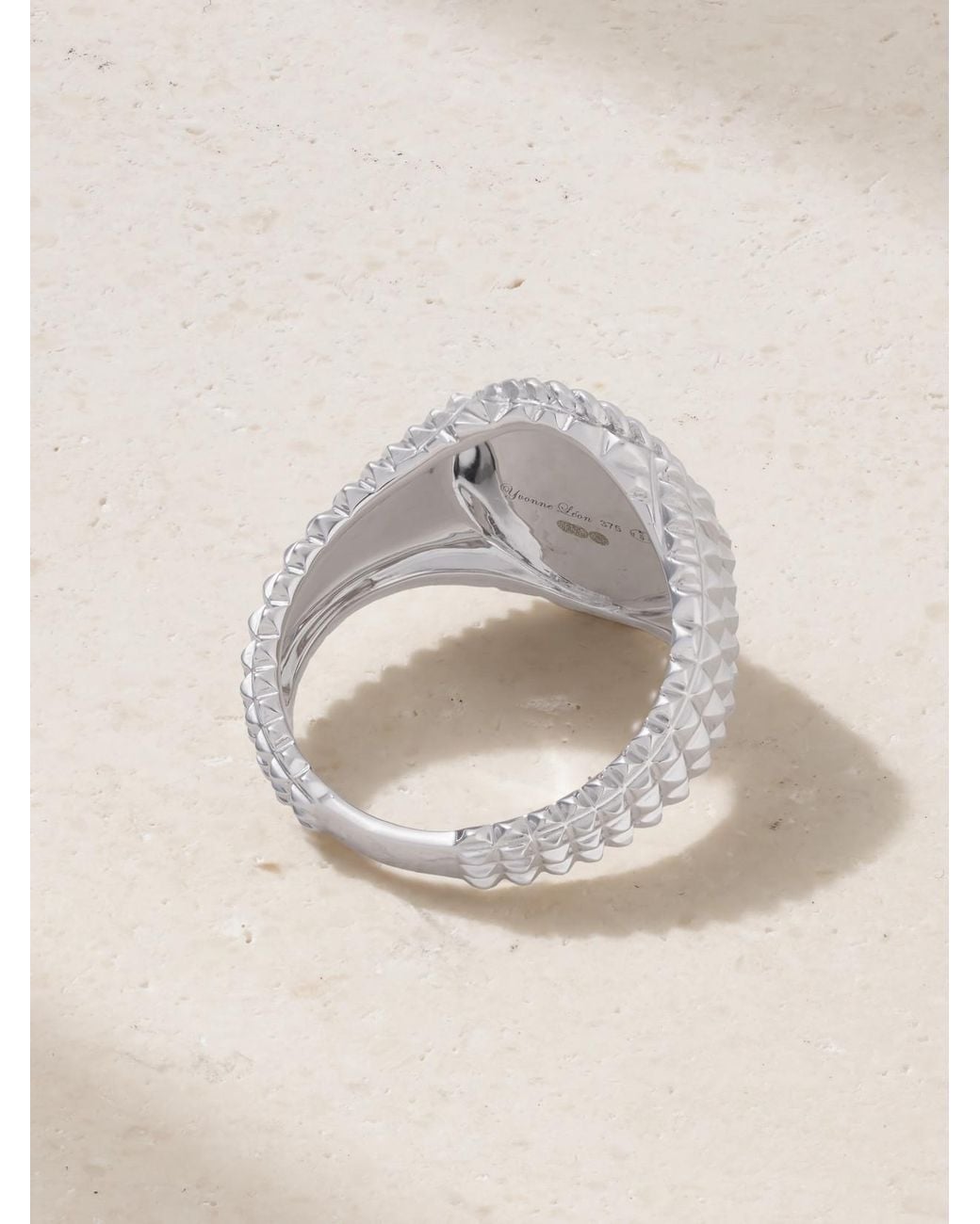 Yvonne Léon Natural 9-Karat Diamond Signet Ring