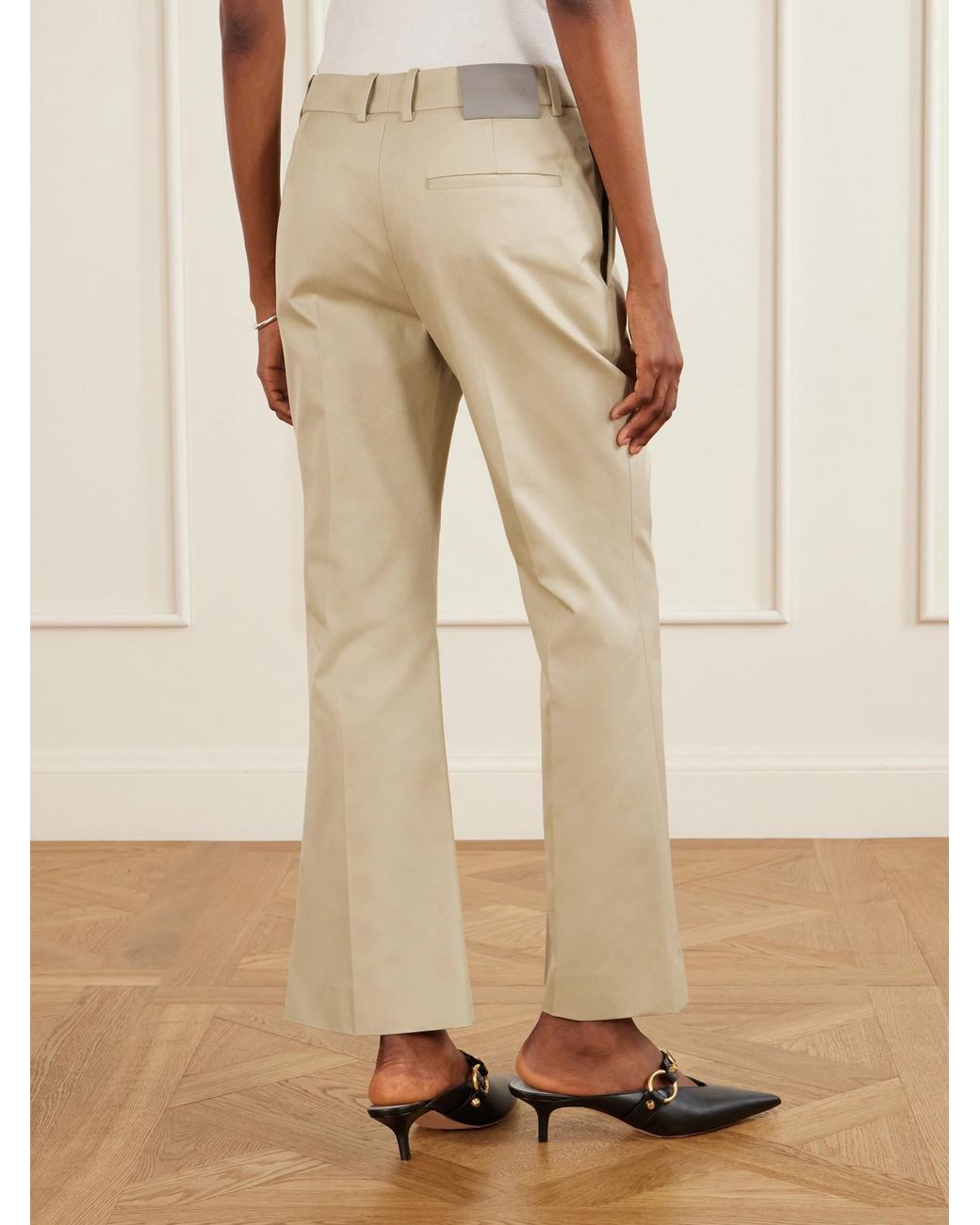 Balenciaga Natural Cotton-Gabardine Straight-Leg Pants