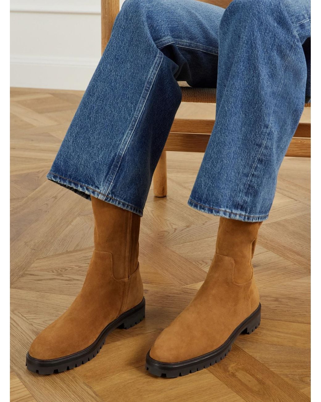Loeffler Randall Brown Danny Suede Ankle Boots
