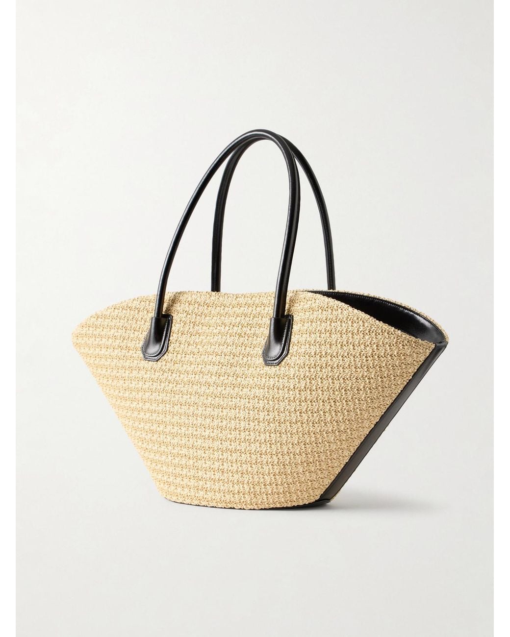Givenchy Natural Antigona Small Leather-Trimmed Raffia Tote