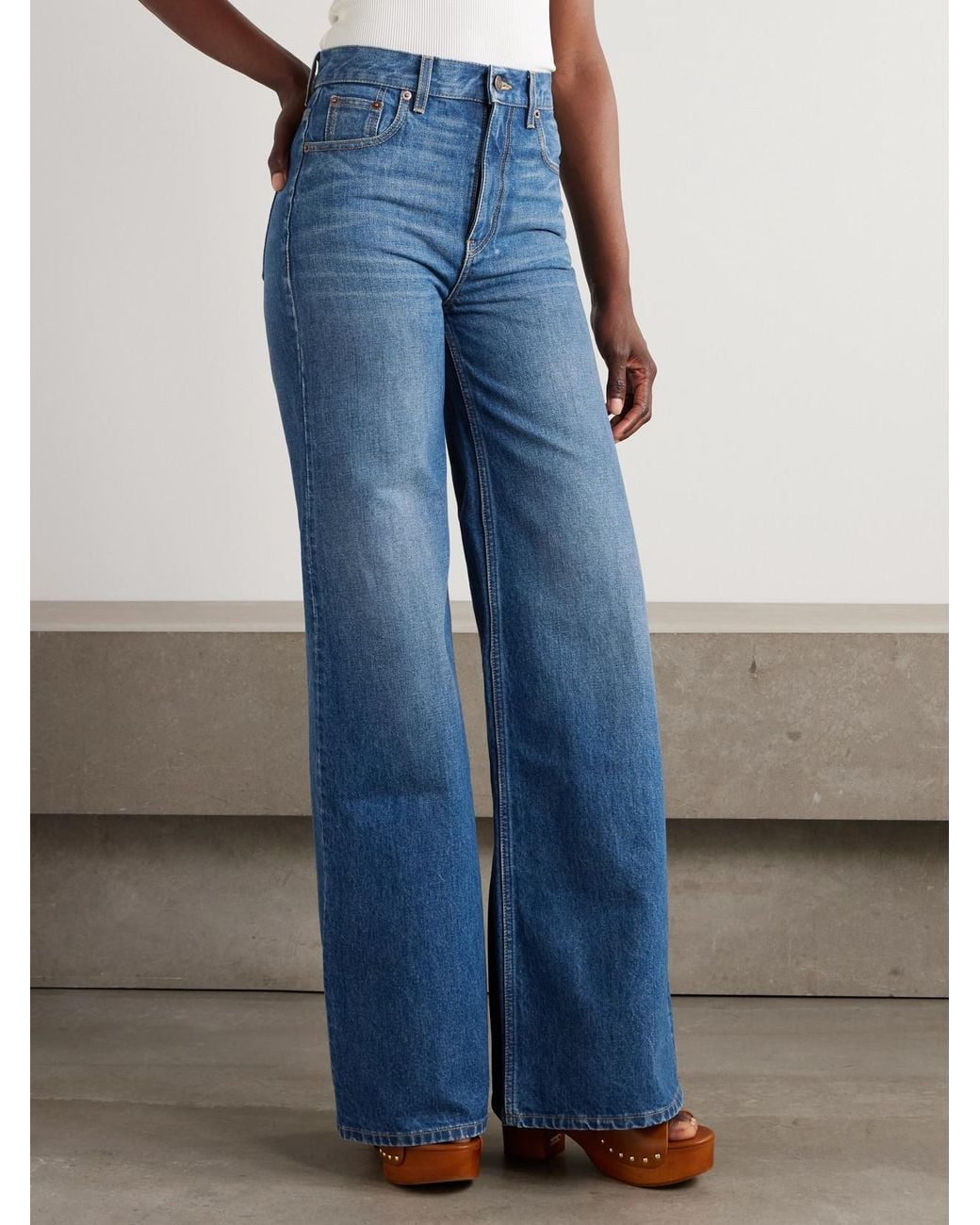 Chloé Blue High-Rise Wide-Leg Jeans
