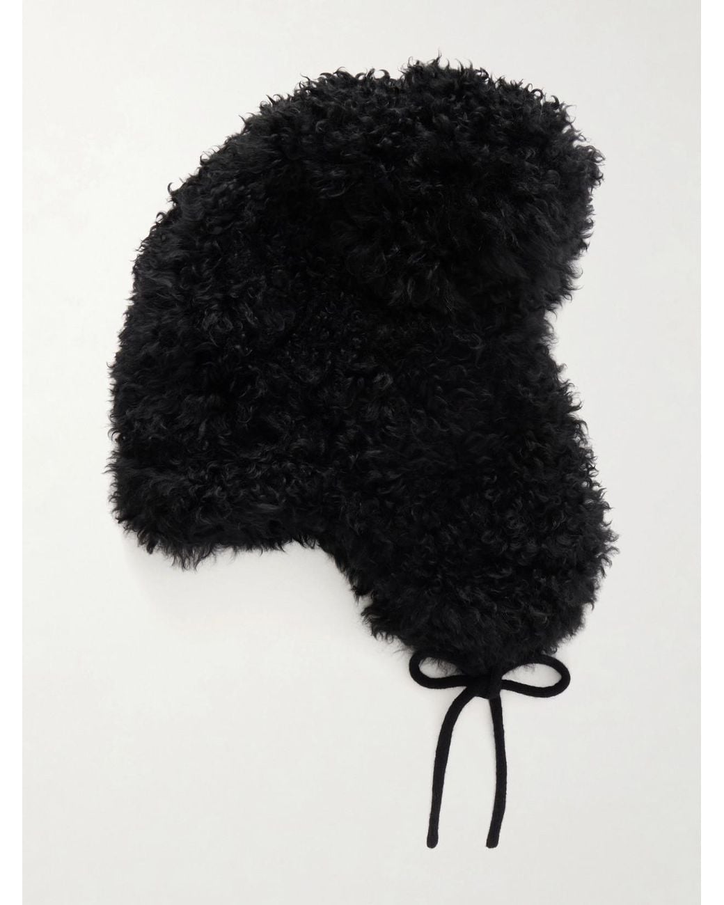 Yves Salomon Black Chapka Shearling Hat