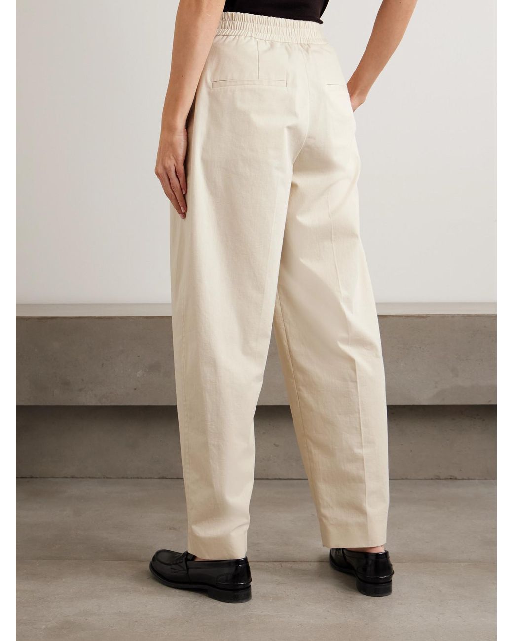Joseph Natural Paver Cotton-Gauze Tapered Pants