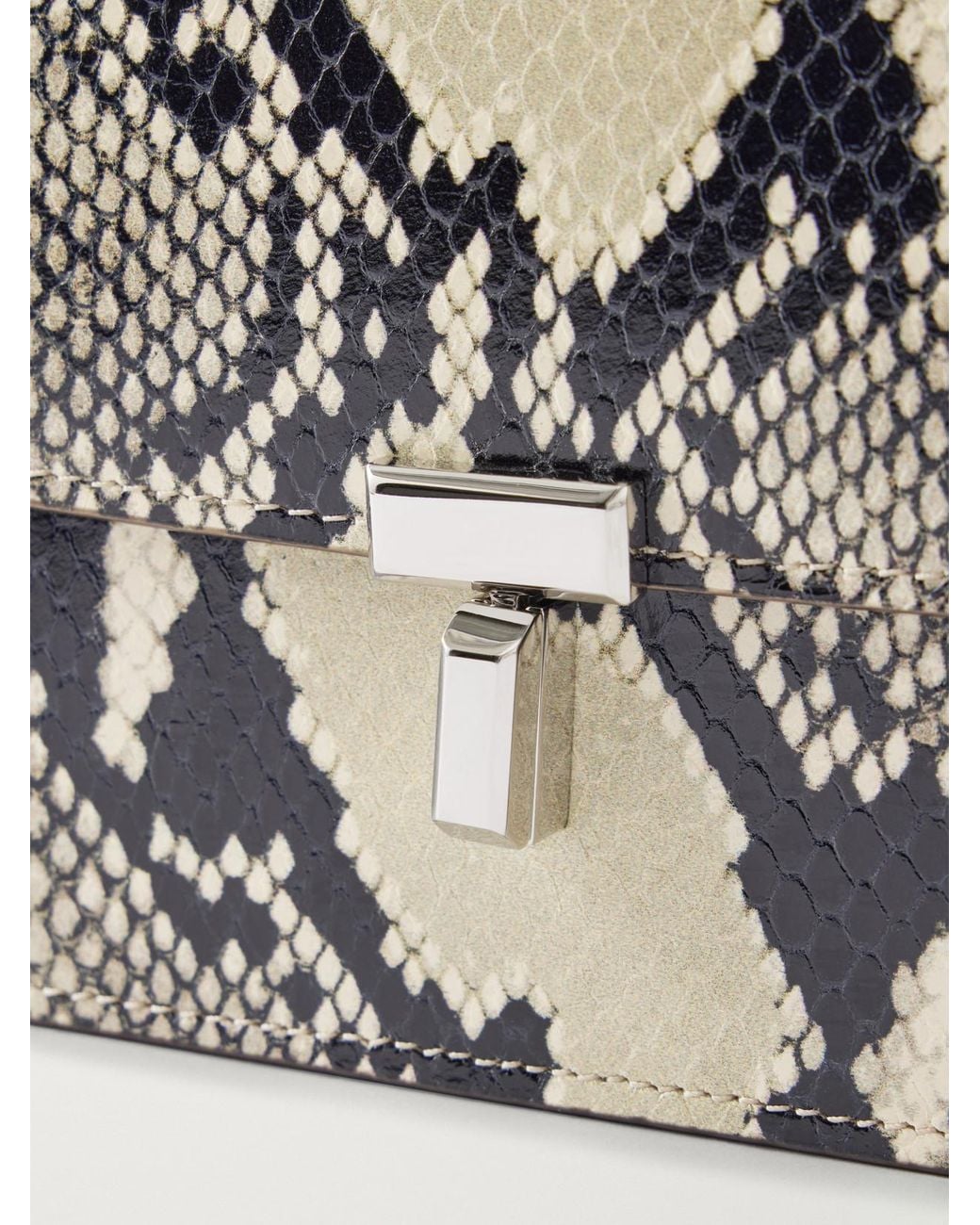 Totême Natural T-Lock Snake-Effect Leather Shoulder Bag