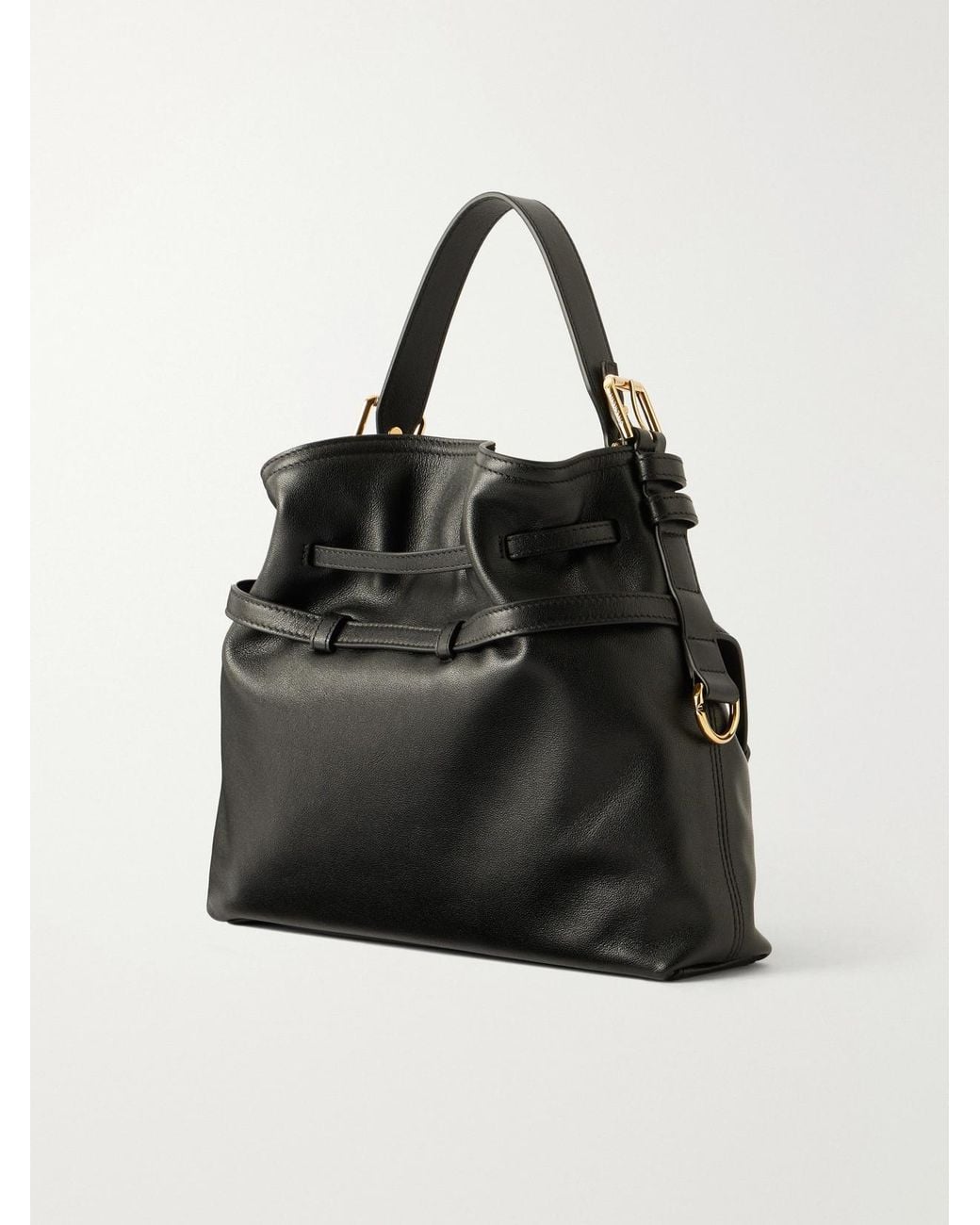 Givenchy Black Voyou Small Embellished Leather Bucket Bag