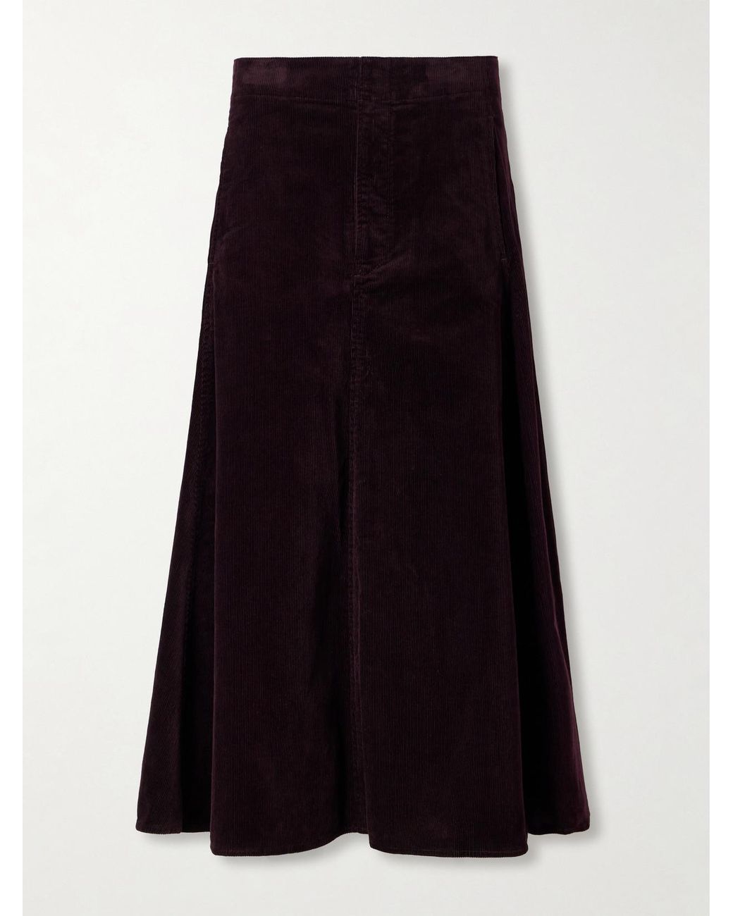 Polo Ralph Lauren Black Cotton-Corduroy Midi Skirt