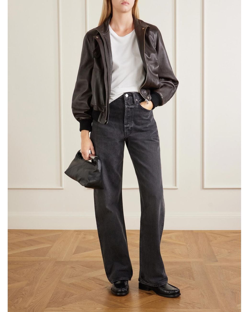Agolde Blue Vintage Loose High-Rise Straight-Leg Jeans