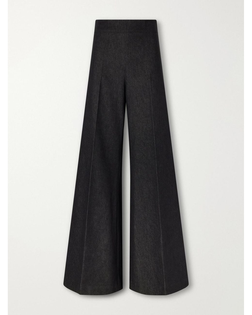 Carolina Herrera Black Diana High-Rise Wide-Leg Jeans