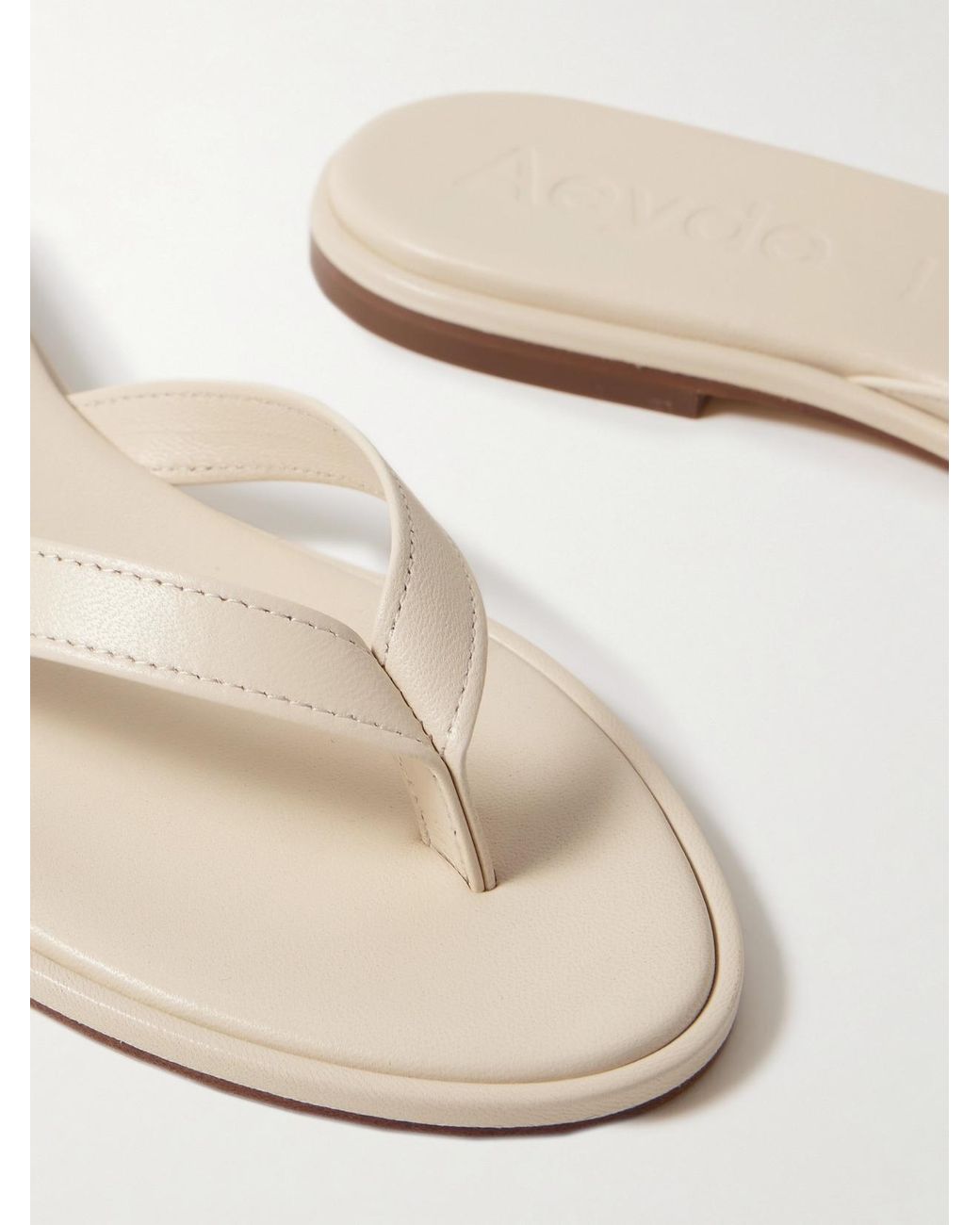 Aeyde Natural Melody Leather Flip Flops