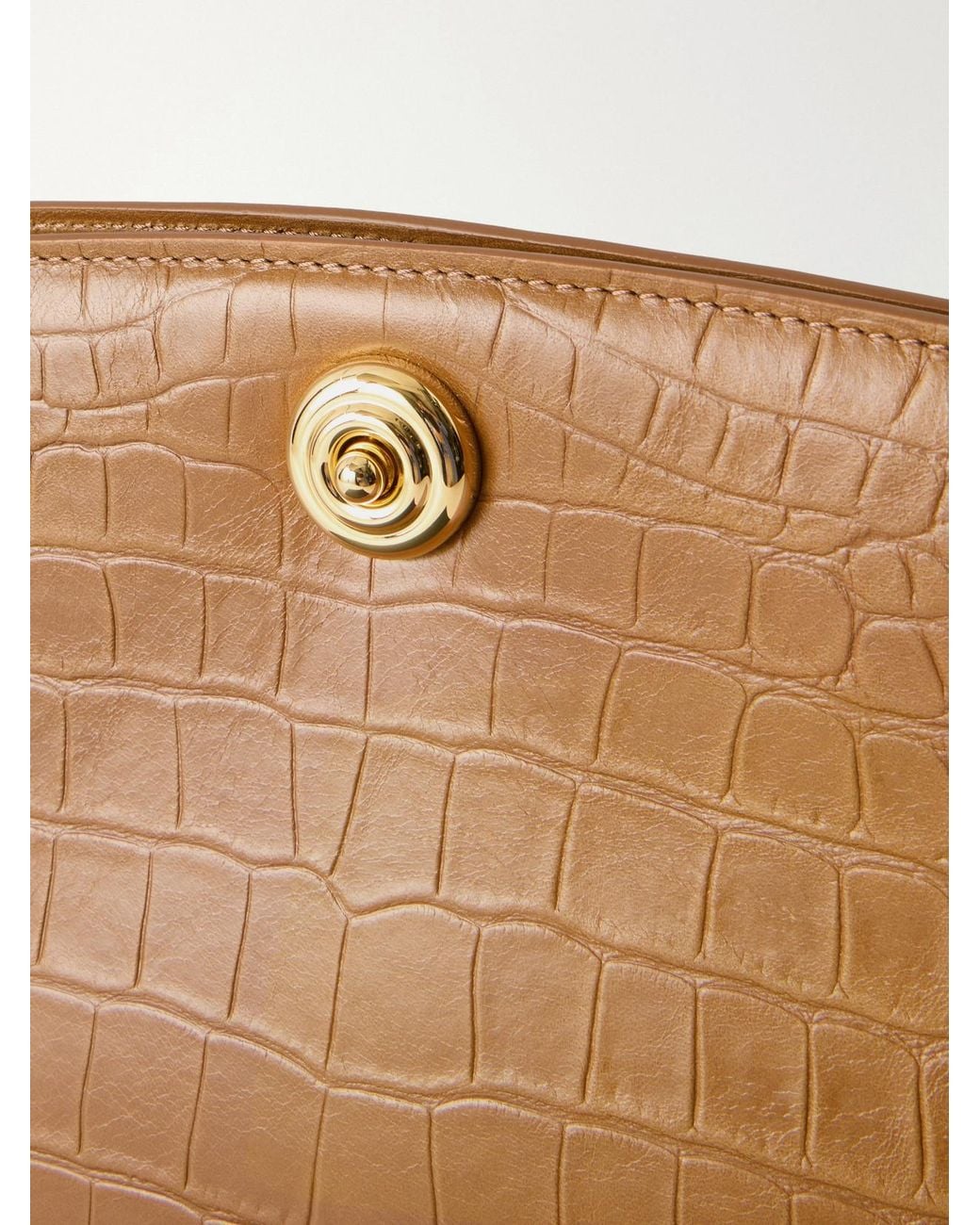 Liffner Natural Pushlock Croc-Effect Leather Clutch