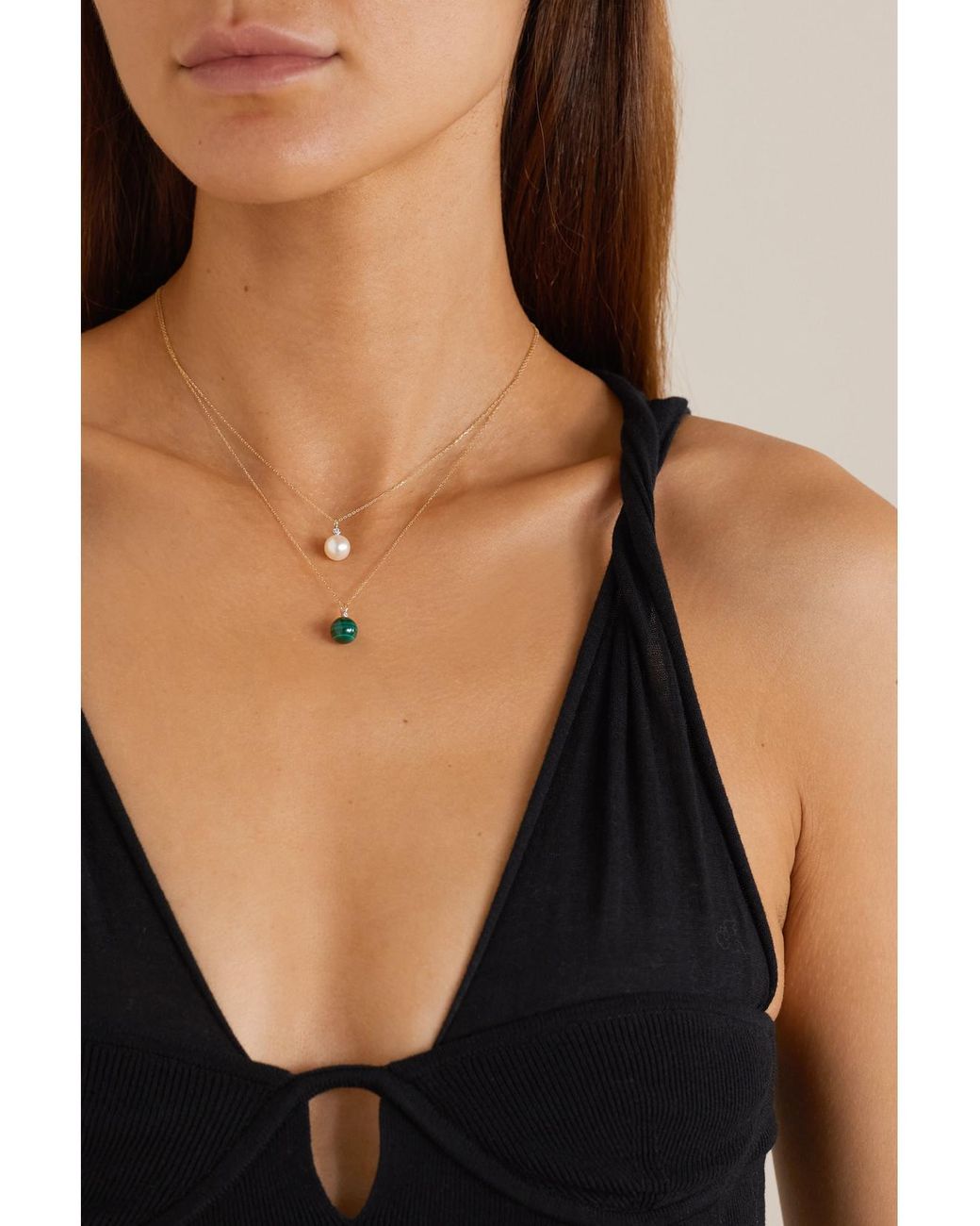 Mateo Natural 14-Karat, Pearl And Diamond Necklace