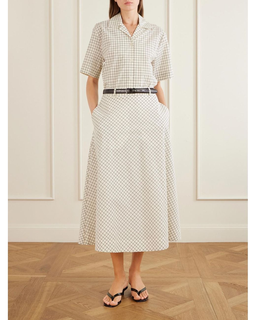 Rohe White Checked Cotton-Blend Shirt