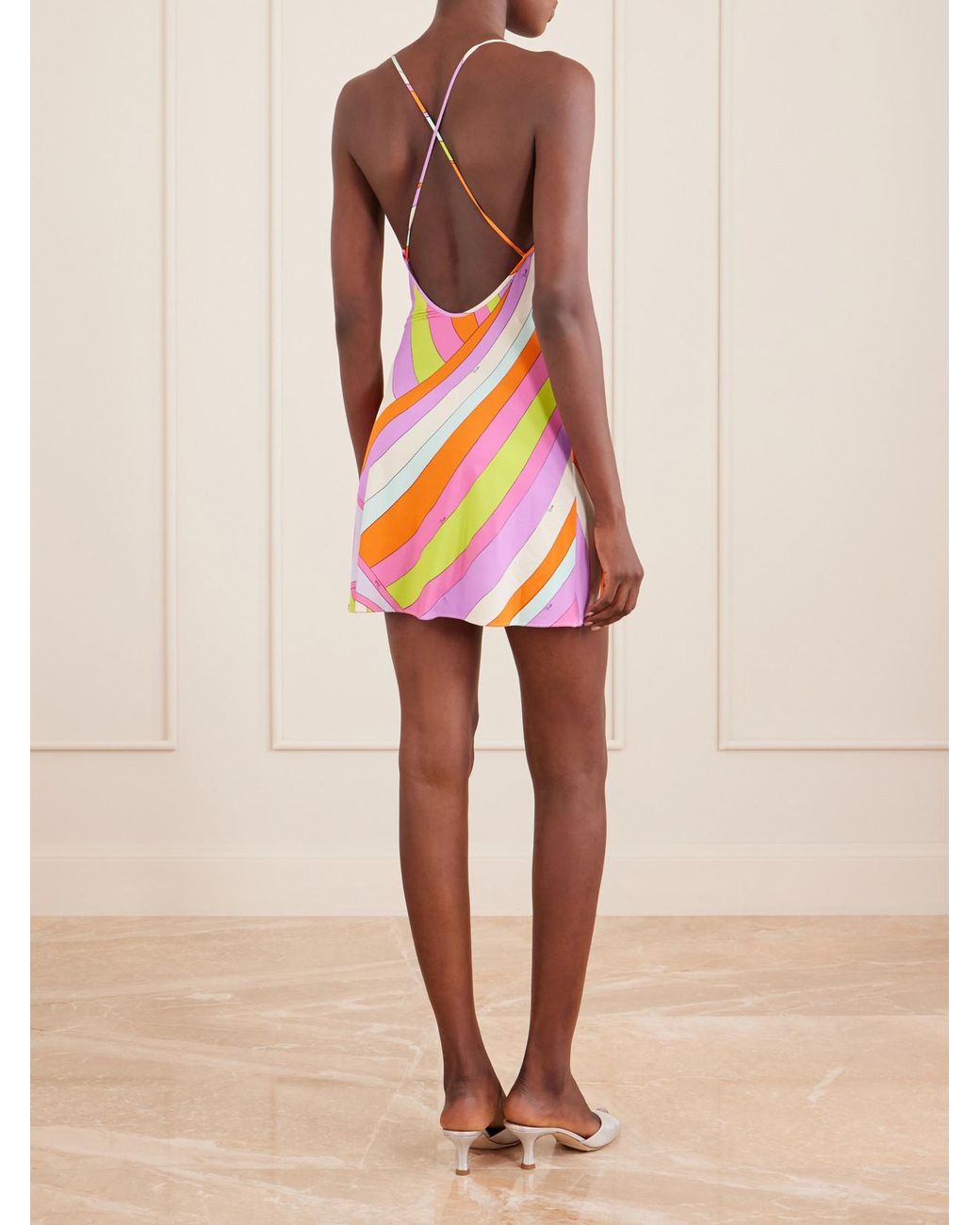 Emilio Pucci White Printed Stretch-Jersey Mini Dress