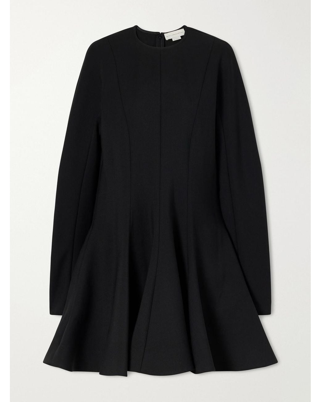 Stella McCartney Black Wool-Blend Cady Mini Dress
