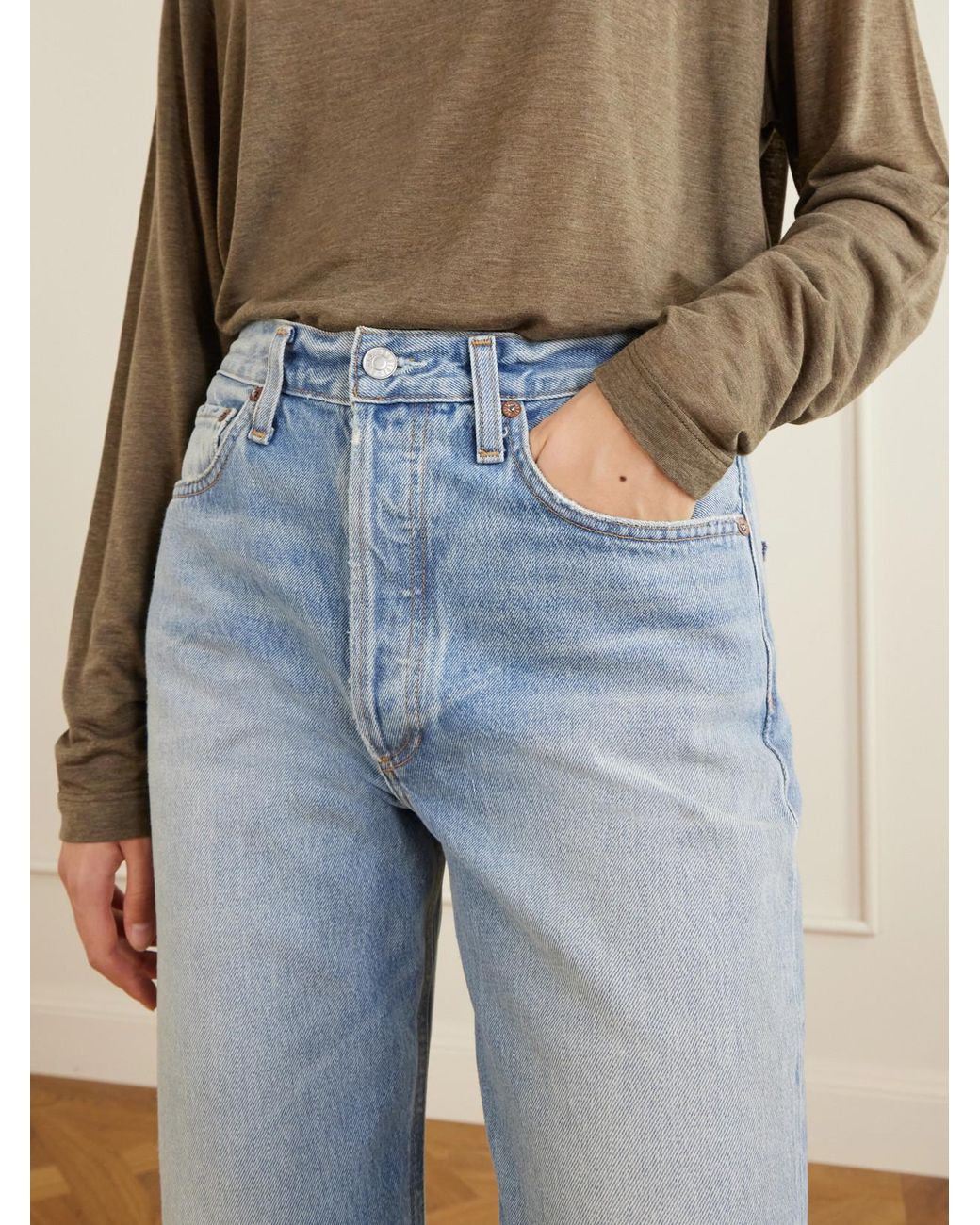 Agolde Blue Kelly High-Rise Straight-Leg Jeans