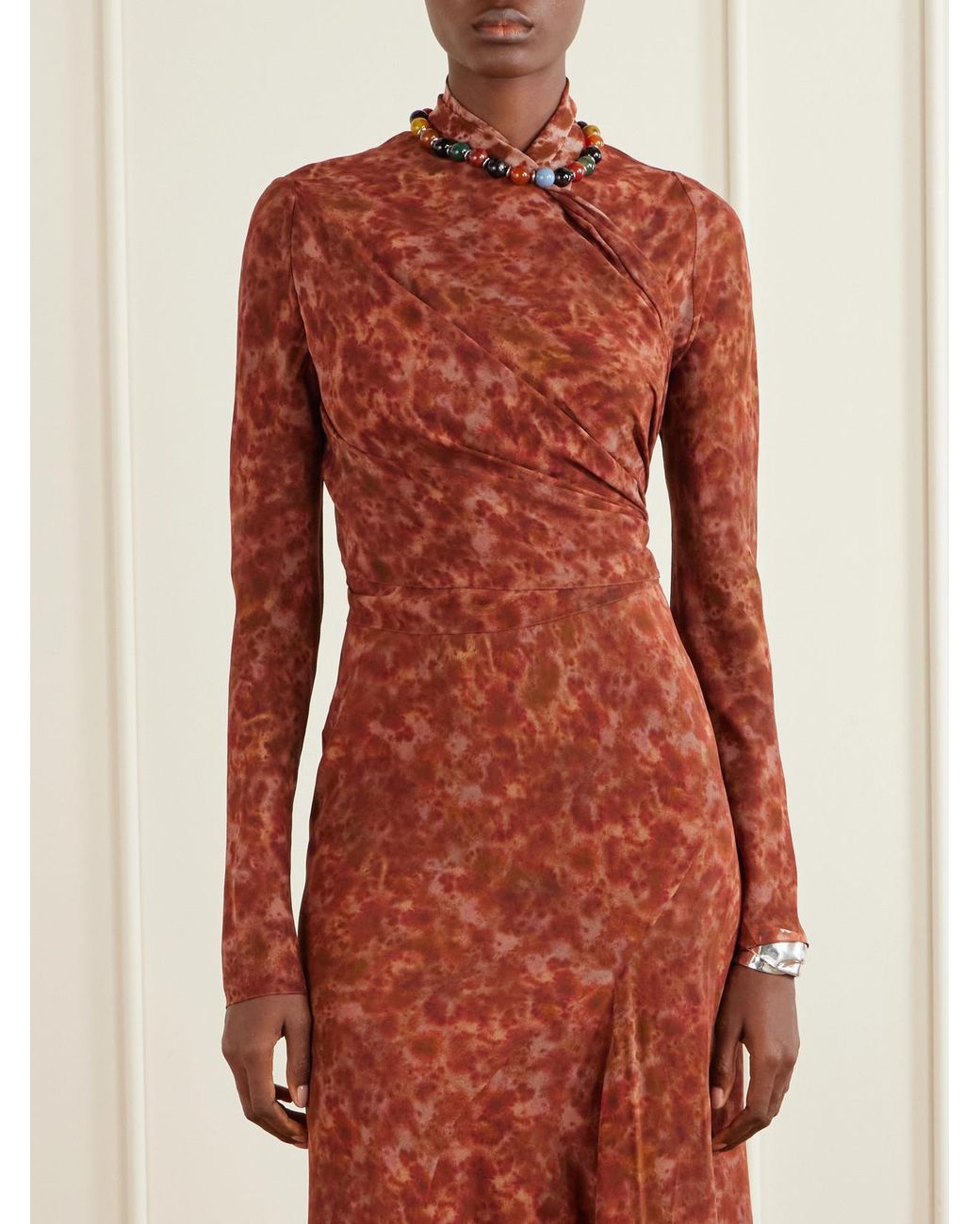 Cortana White Meena Printed Silk-Crepon Jacket