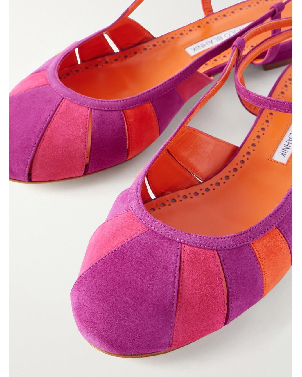 Manolo Blahnik Pink Cloudad 10 Suede Flats
