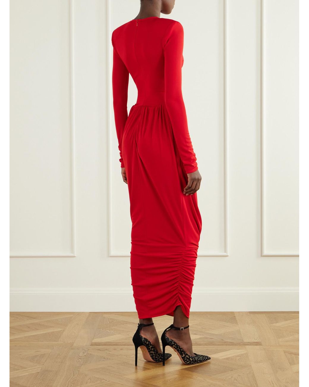 Ilkyaz Ozel Camino Gathered Crepe Gown