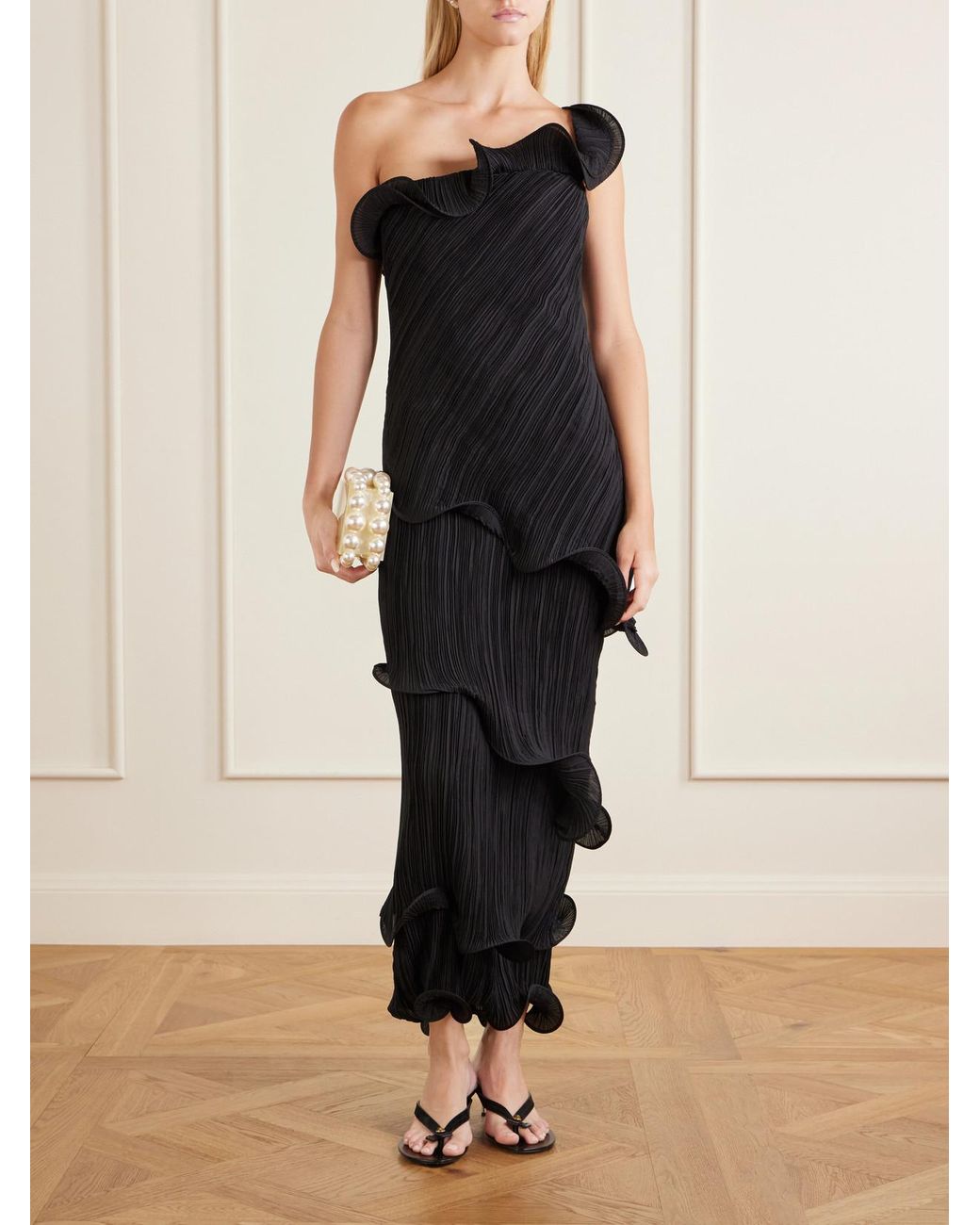 Cult Gaia Blue Payton Cloqué Gown