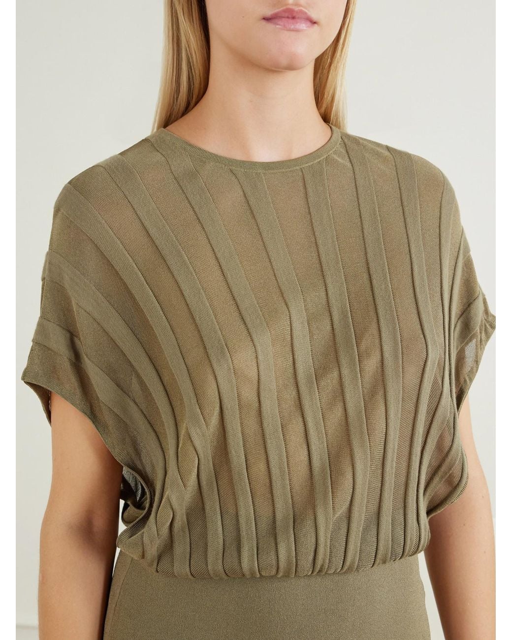 Zimmermann Green Clash Billow Striped Jersey Maxi Dress