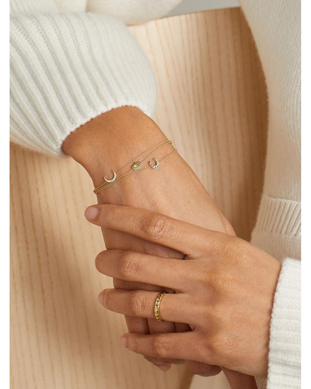 Jennifer Meyer Natural Mini Horseshoe 18-Karat Diamond Bracelet