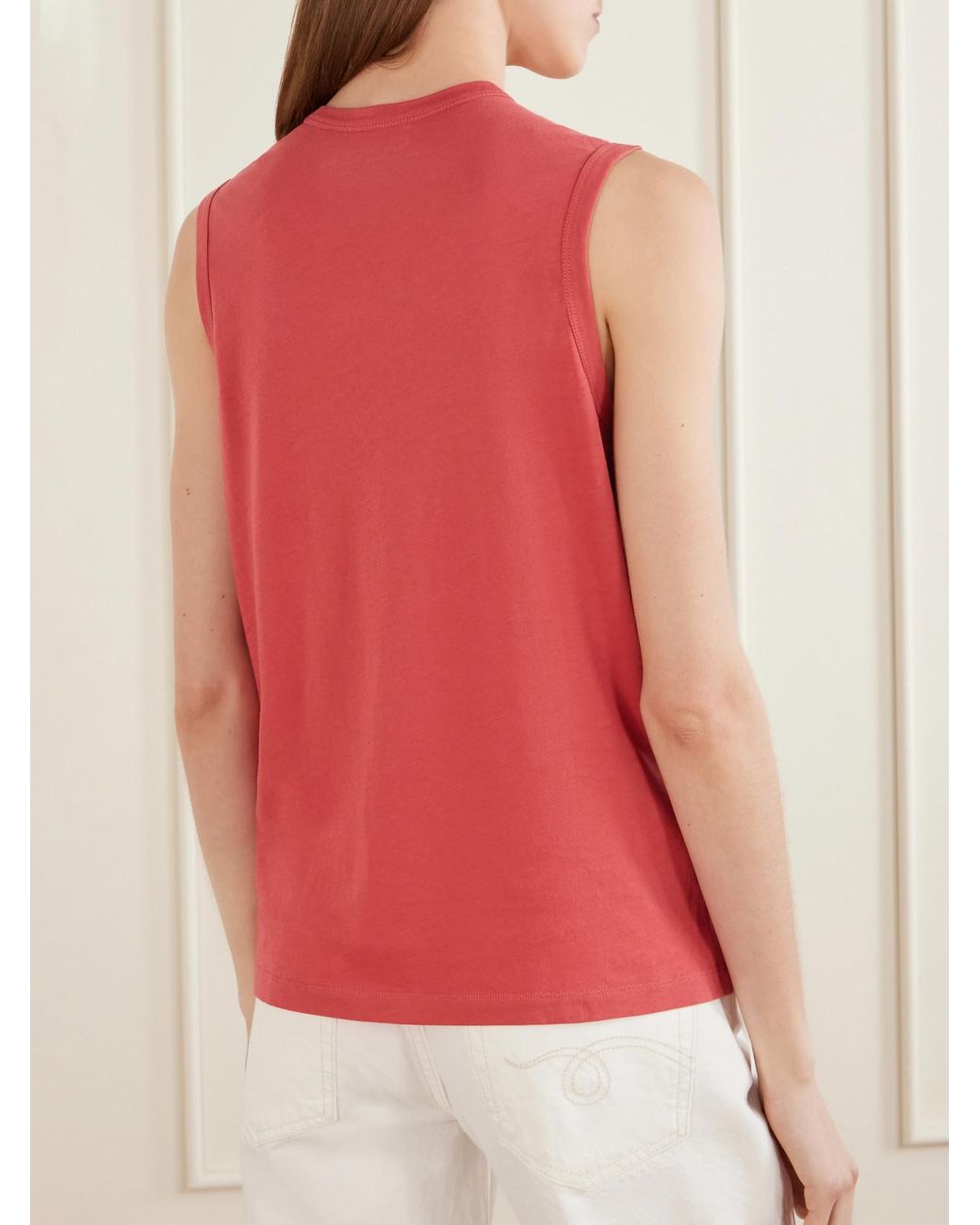 Another Tomorrow Pink Organic Cotton-Jersey Tank