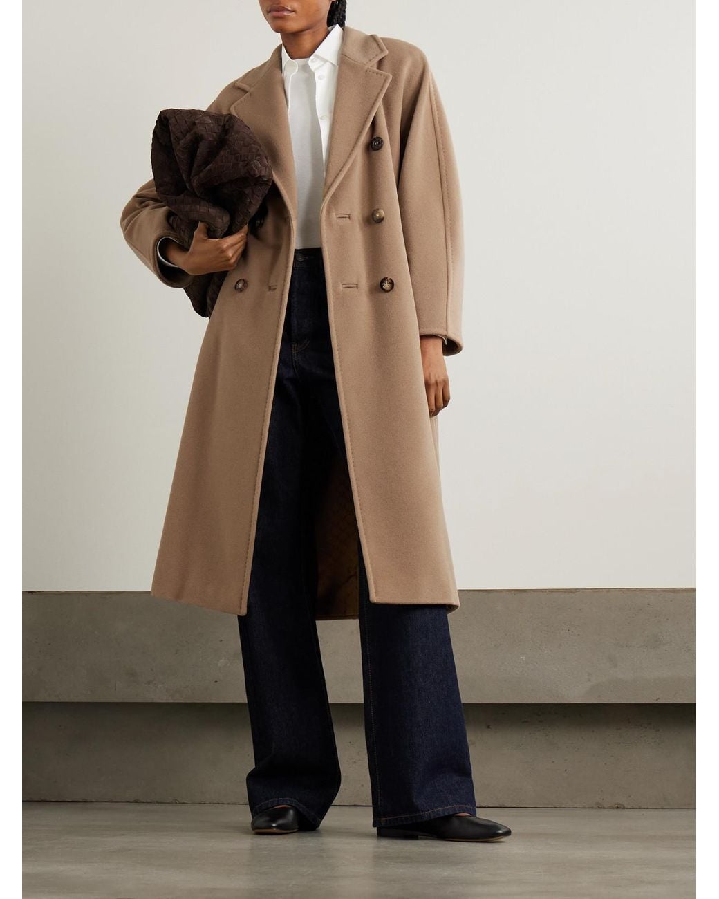Max Mara Natural Madame 101801 Icon Double-Breasted Wool And Cashmere-Blend Coat