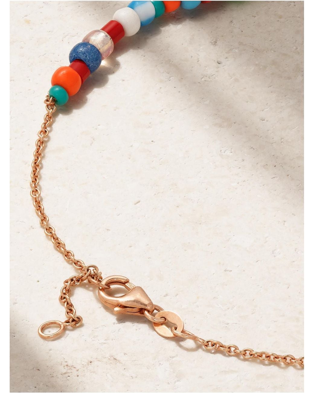 Diane Kordas Metallic 14-Karat Rose, Enamel And Diamond Anklet