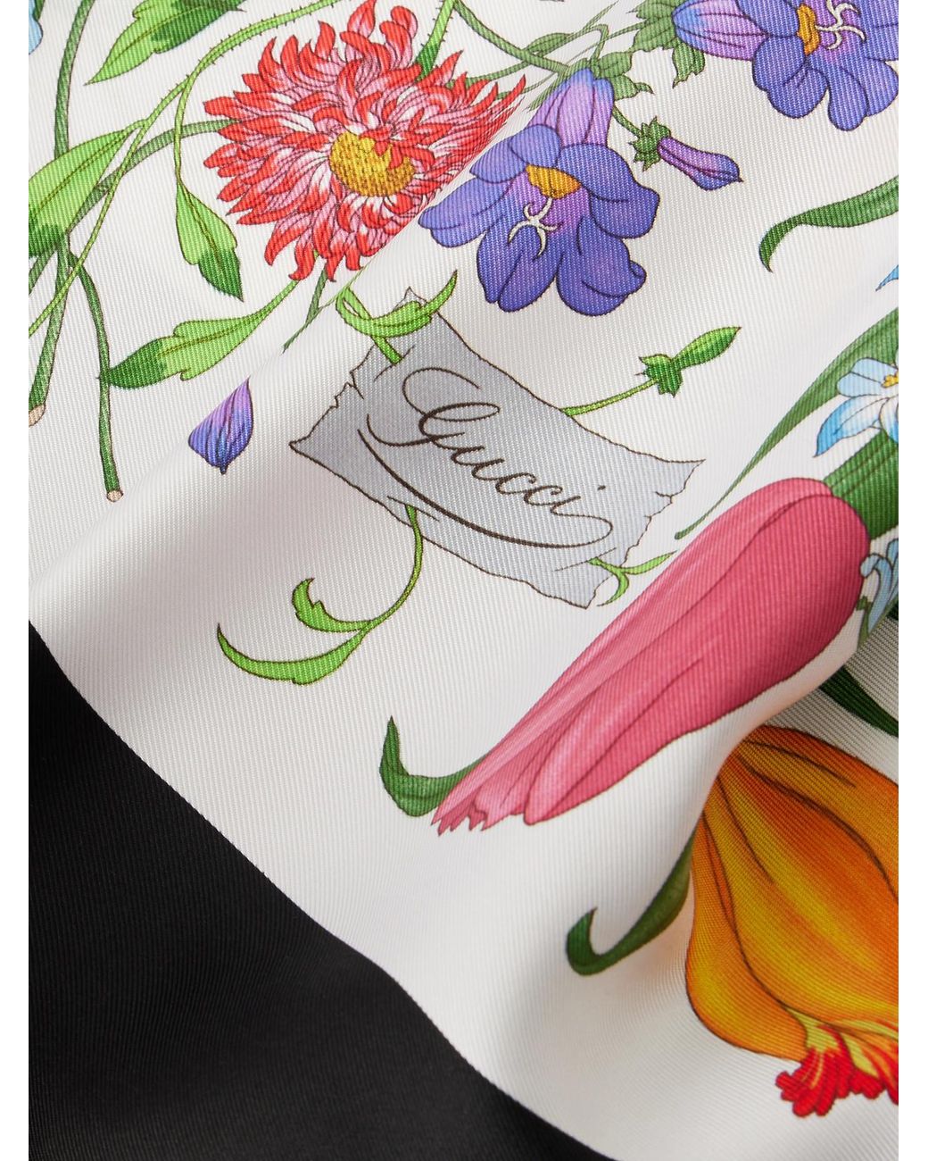 Gucci Natural Floral-Print Silk-Twill Headband