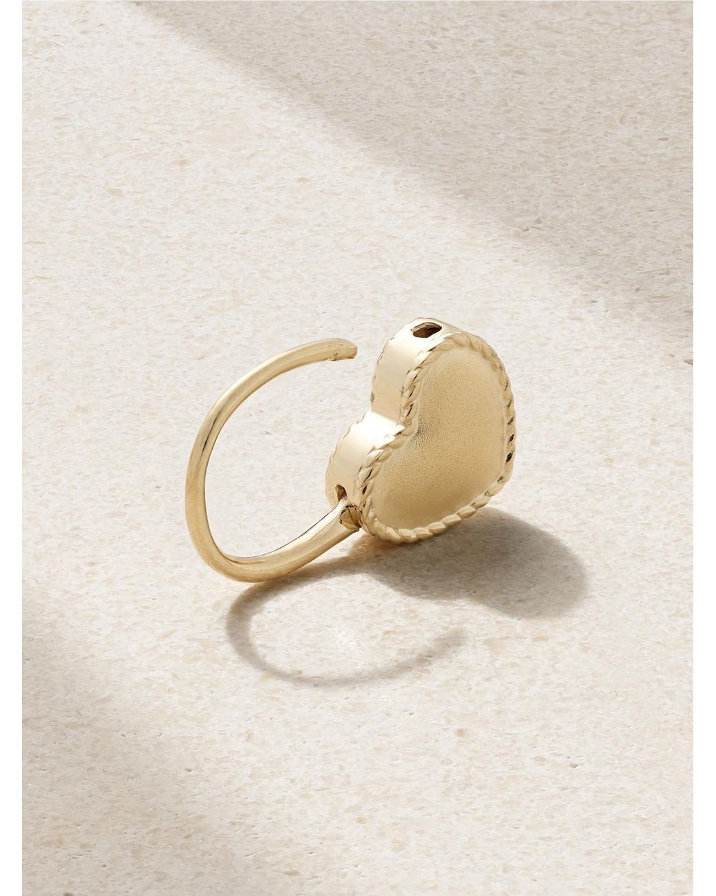 Yvonne Léon Natural Créole Cadenas Coeur 9-Karat Diamond Single Earring