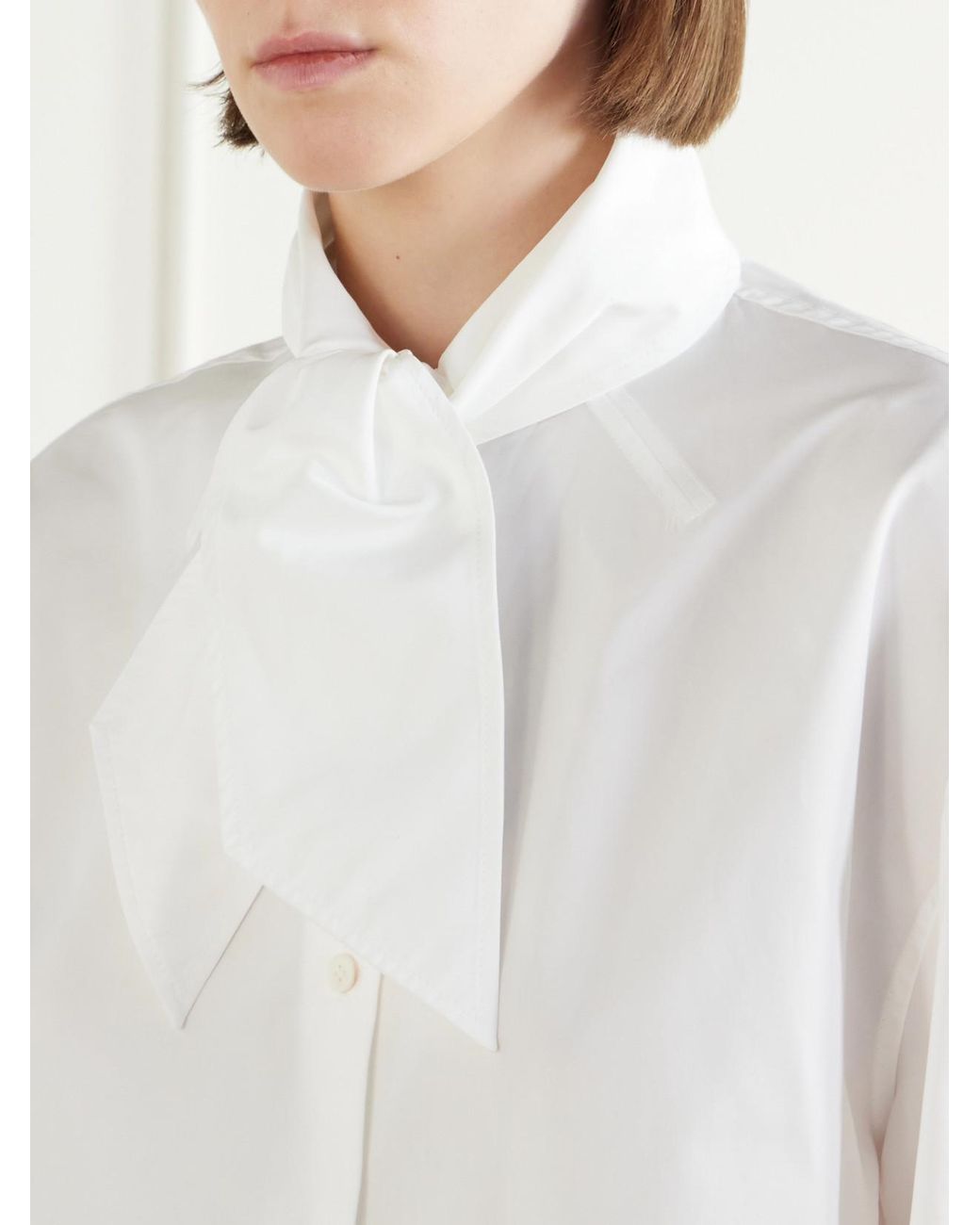 Marni White Scarf-Detailed Cotton-Poplin Shirt