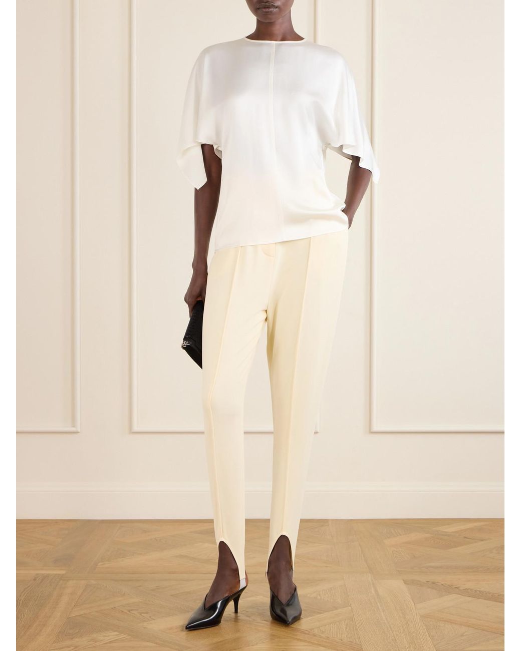 Stella McCartney White High-Rise Jersey Stirrup Leggings