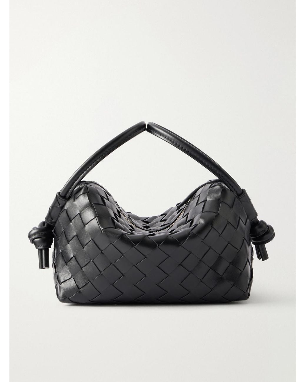 Bottega Veneta Black Avenue Small Intrecciato Leather Shoulder Bag